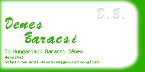 denes baracsi business card
