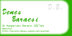 denes baracsi business card